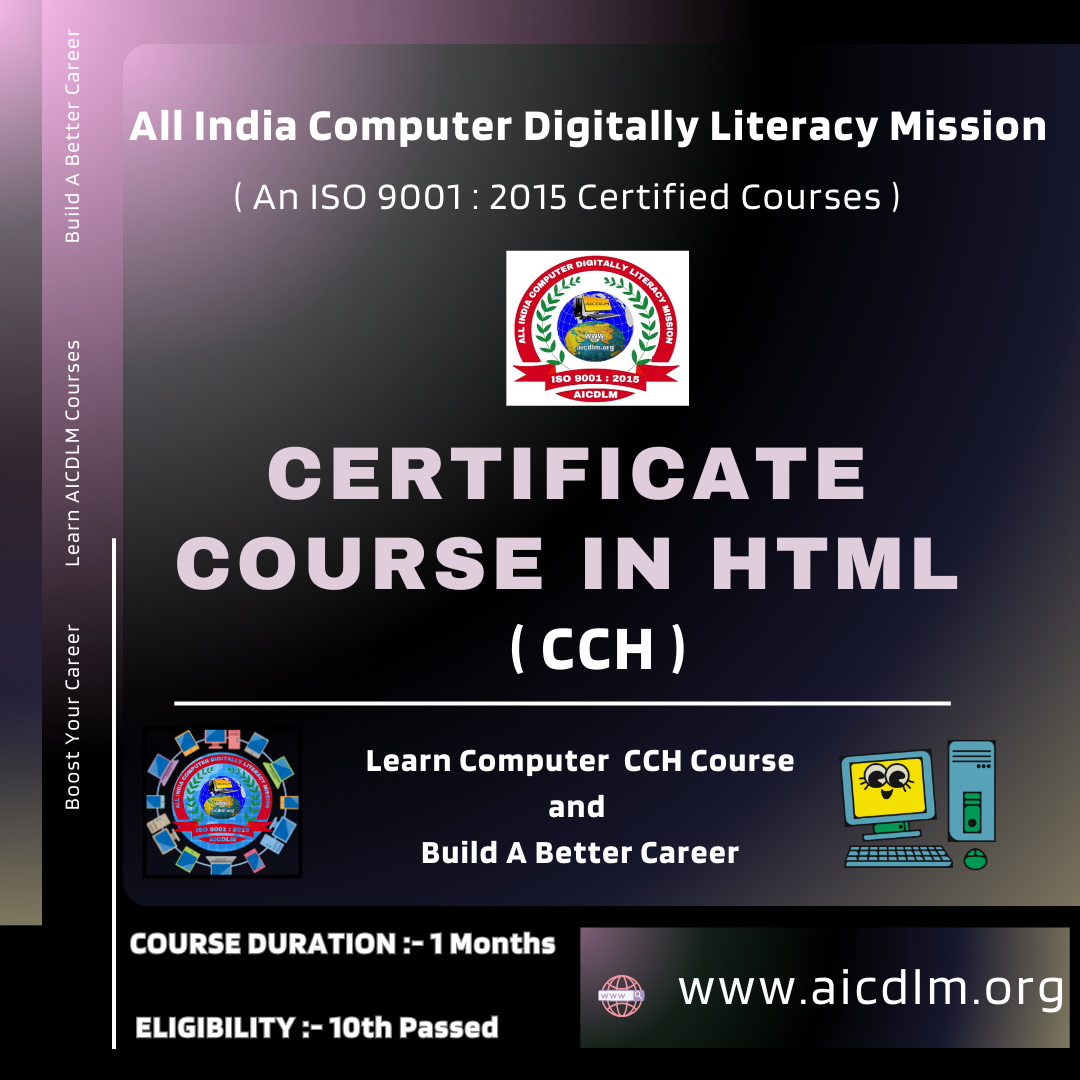 Certificate Course in HTML